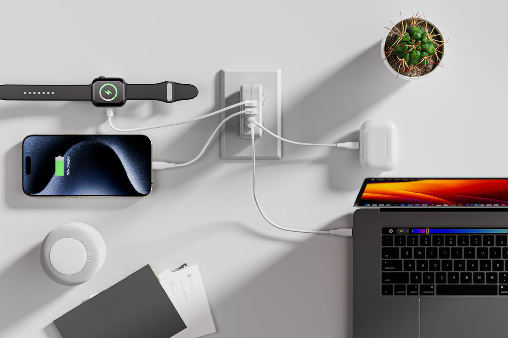 4-Port USB 20W Wall Charger - 2x USB-C + 2x USB-A