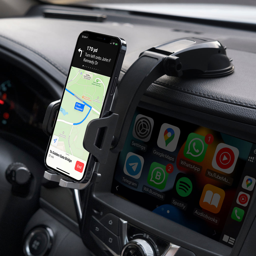 LAX Ergonomic Dashboard Cradle Car Mount - Carbon Fiber