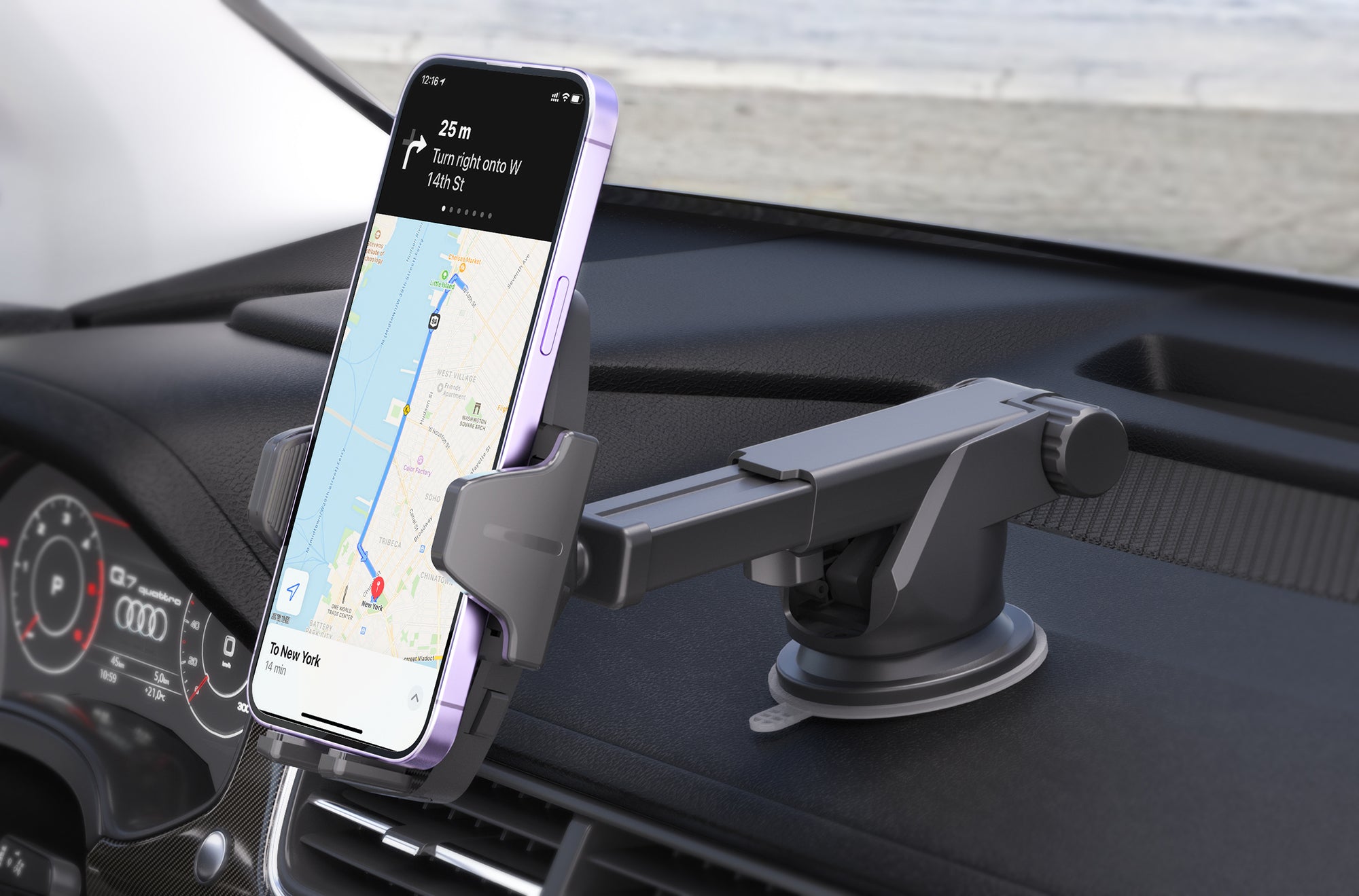 Extendible Cradle Car Phone Mount for Dashboard and Windshield