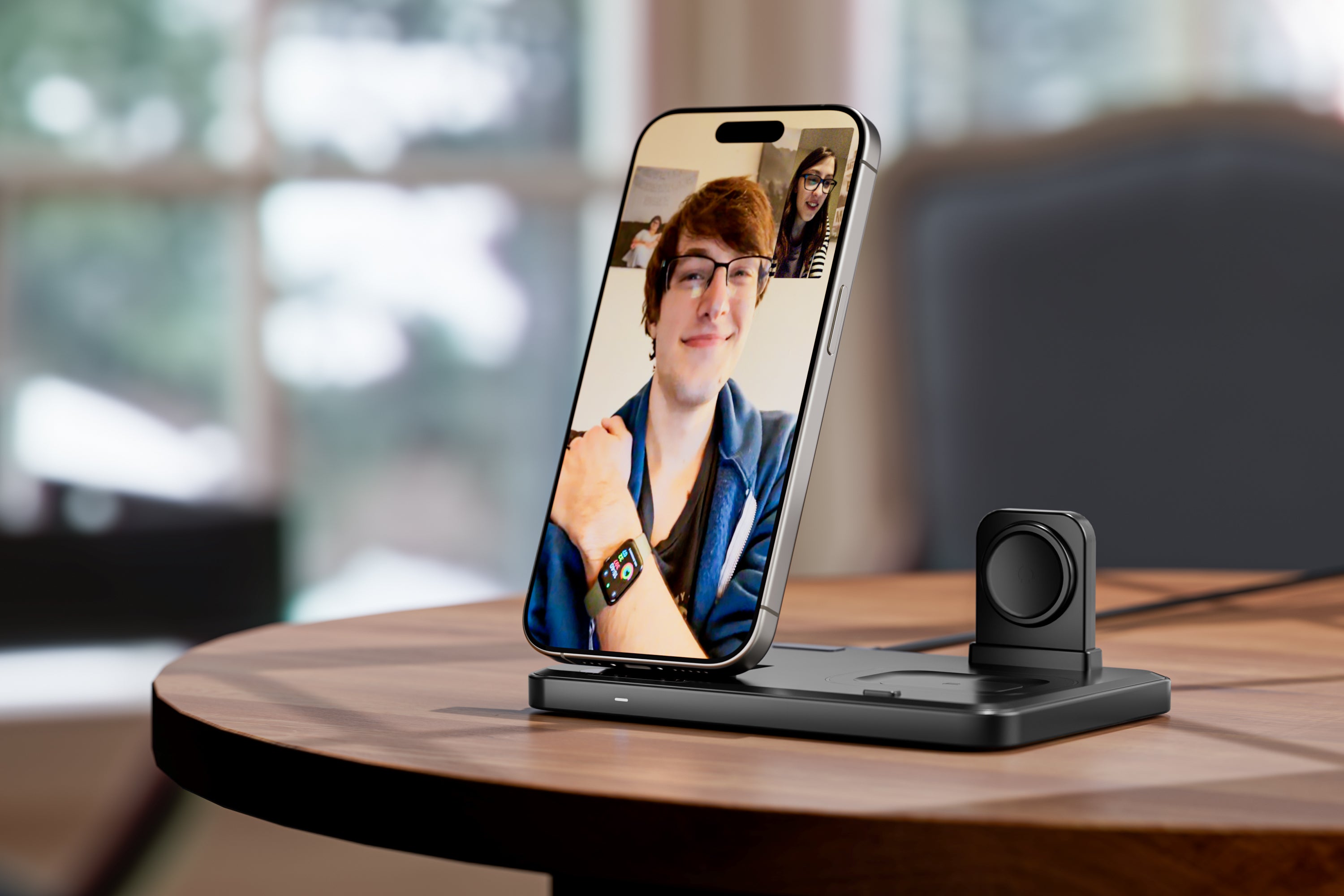 LAX Flat Folding 3-in-1 Wireless Charger with Pop Out Watch Charging Stand for iPhone, Android & Airpods