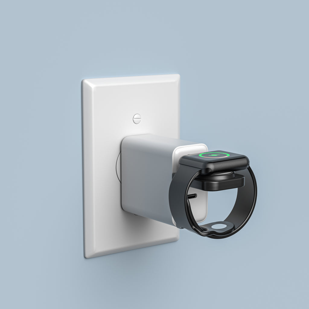 LAX Flat Folding 3-in-1 Wireless Charger with Pop Out Watch Charging Stand for iPhone, Android & Airpods