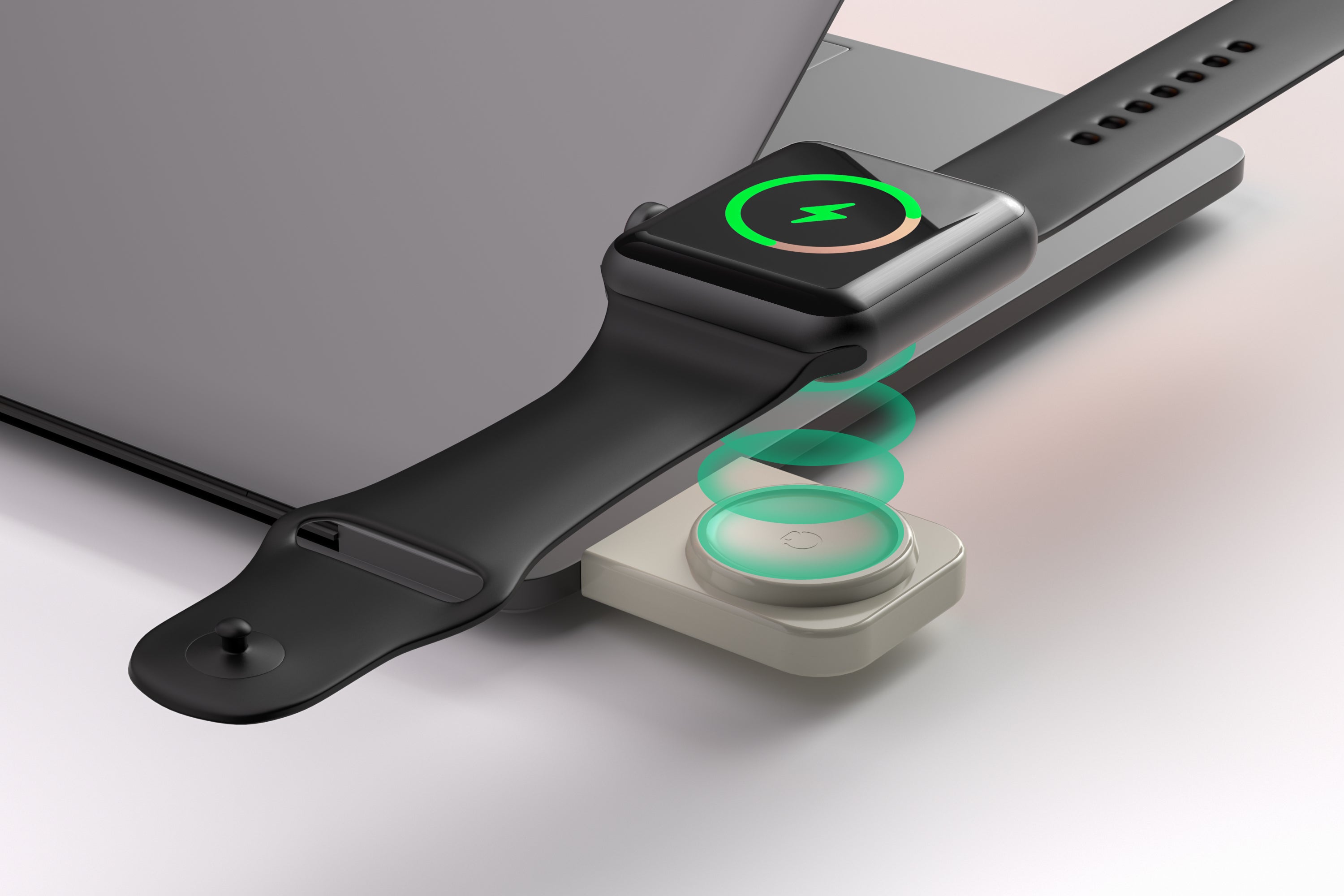 LAX Flat Folding 3-in-1 Wireless Charger with Pop Out Watch Charging Stand for iPhone, Android & Airpods