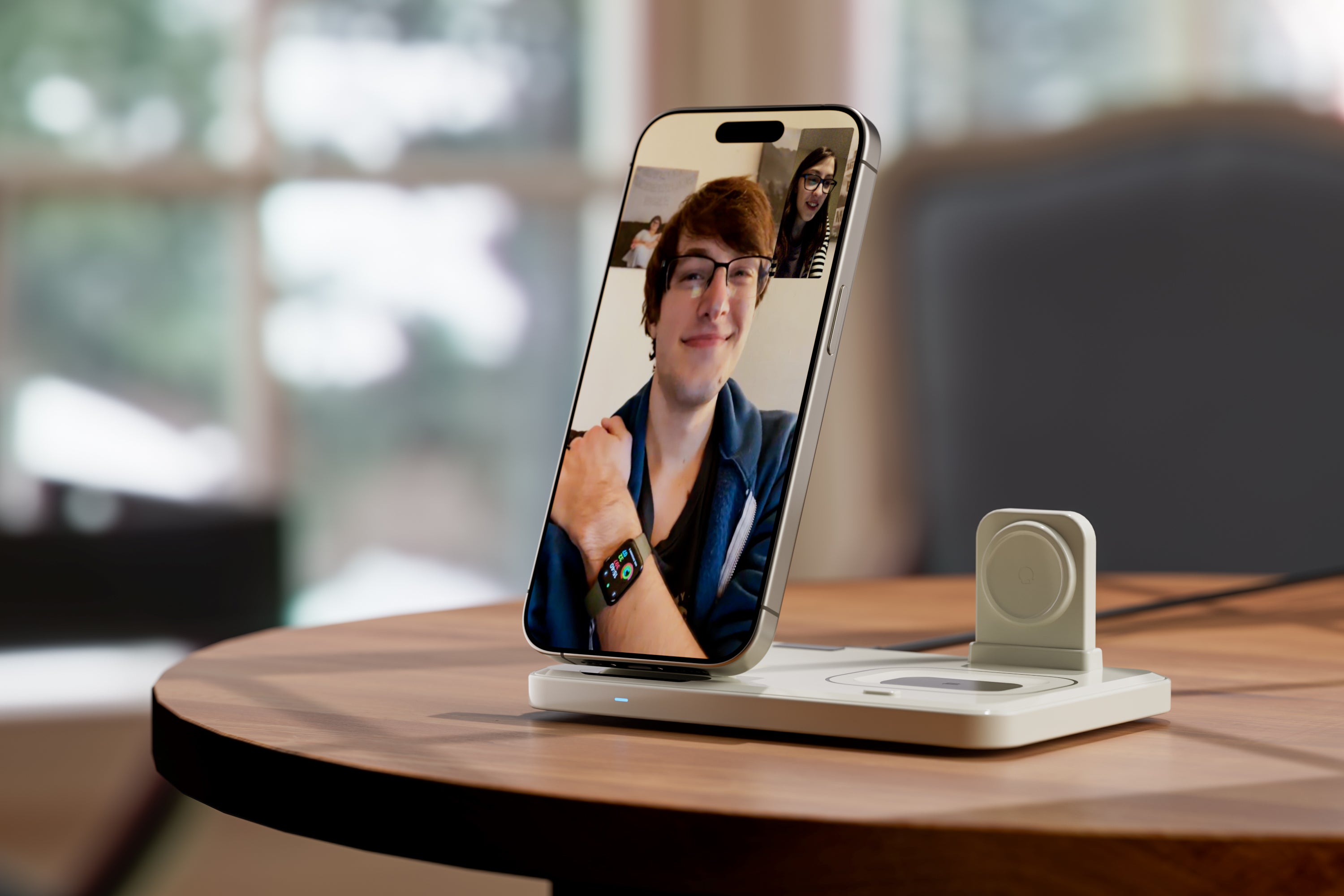 LAX Flat Folding 3-in-1 Wireless Charger with Pop Out Watch Charging Stand for iPhone, Android & Airpods