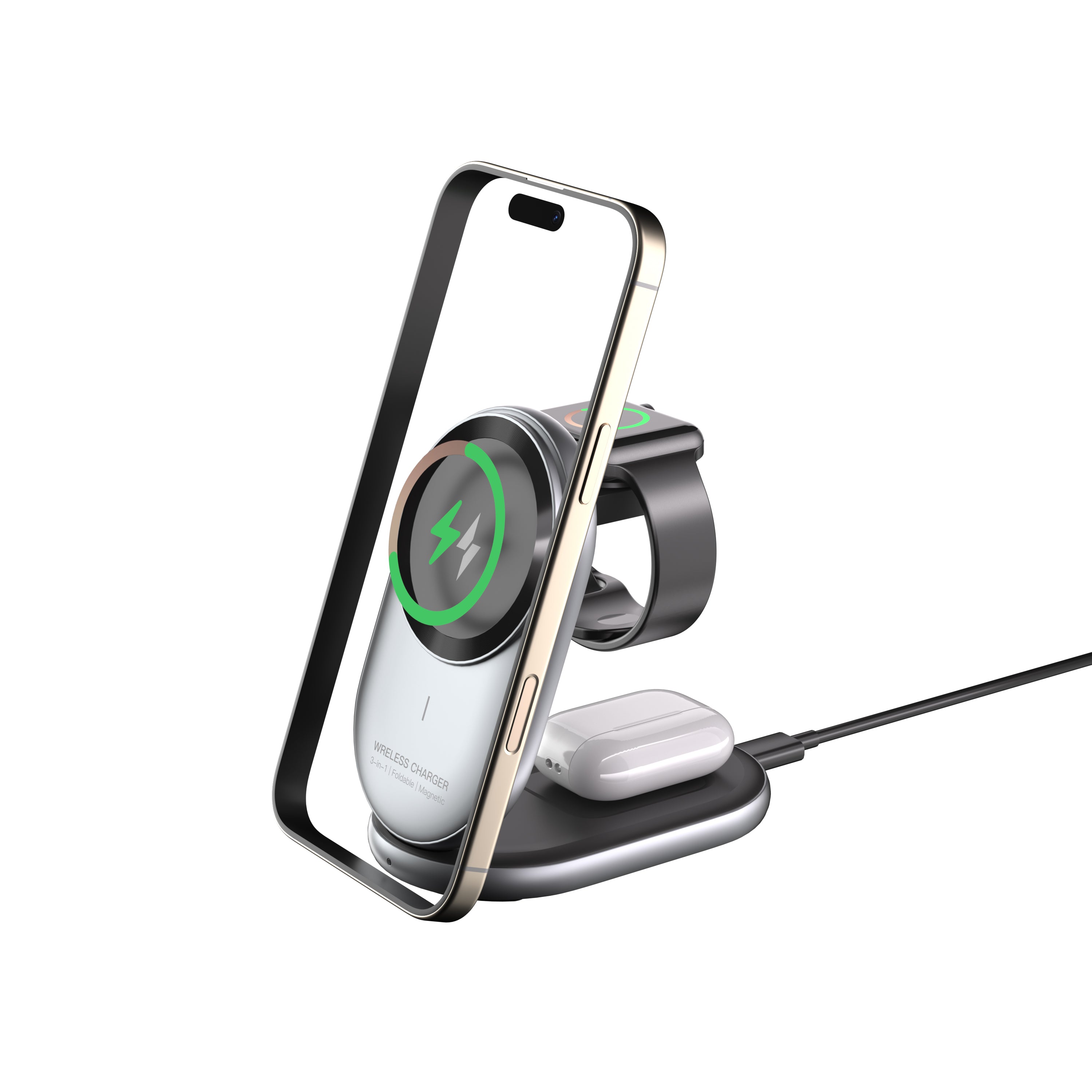 3-in-1 Magnetic Folding Wireless Charger