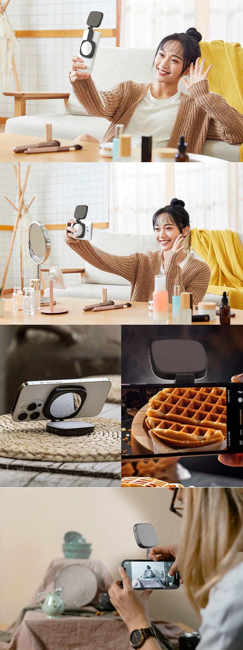 LAX Magnetic Vlogging Kit | 4-in-1 LED Light & Mic Hub
