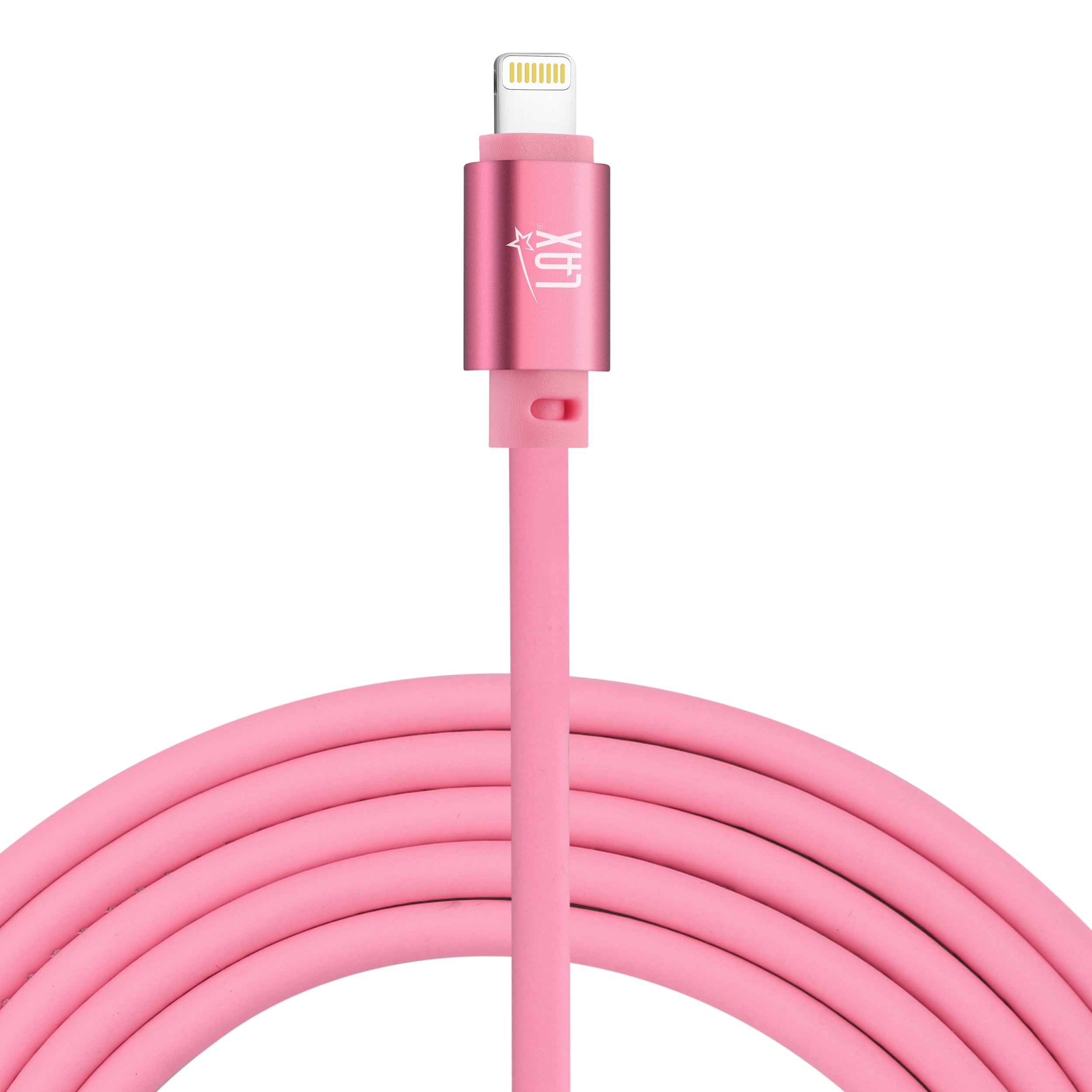 2-Pack Glow in the Dark Apple MFi Certified USB to Iphone Cable (10 Feet)- Pink & White