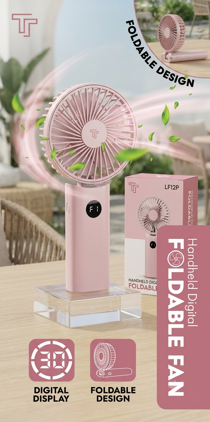 Rechargeable Portable Foldable Fans | Handheld Fans | Travel-Friendly