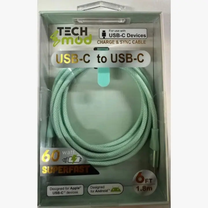 USB-C to USB-C Mesh Cable – 6ft