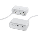 LAX 7-IN-1 USB-C CHARGING STATION POWER STRIP 3 WALL OUTLETS + 2 USB-C + 2 USB + 5FT EXTENSION CORD