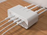 LAX 7-IN-1 USB-C CHARGING STATION POWER STRIP 3 WALL OUTLETS + 2 USB-C + 2 USB + 5FT EXTENSION CORD