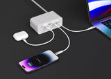 LAX 7-IN-1 USB-C CHARGING STATION POWER STRIP 3 WALL OUTLETS + 2 USB-C + 2 USB + 5FT EXTENSION CORD