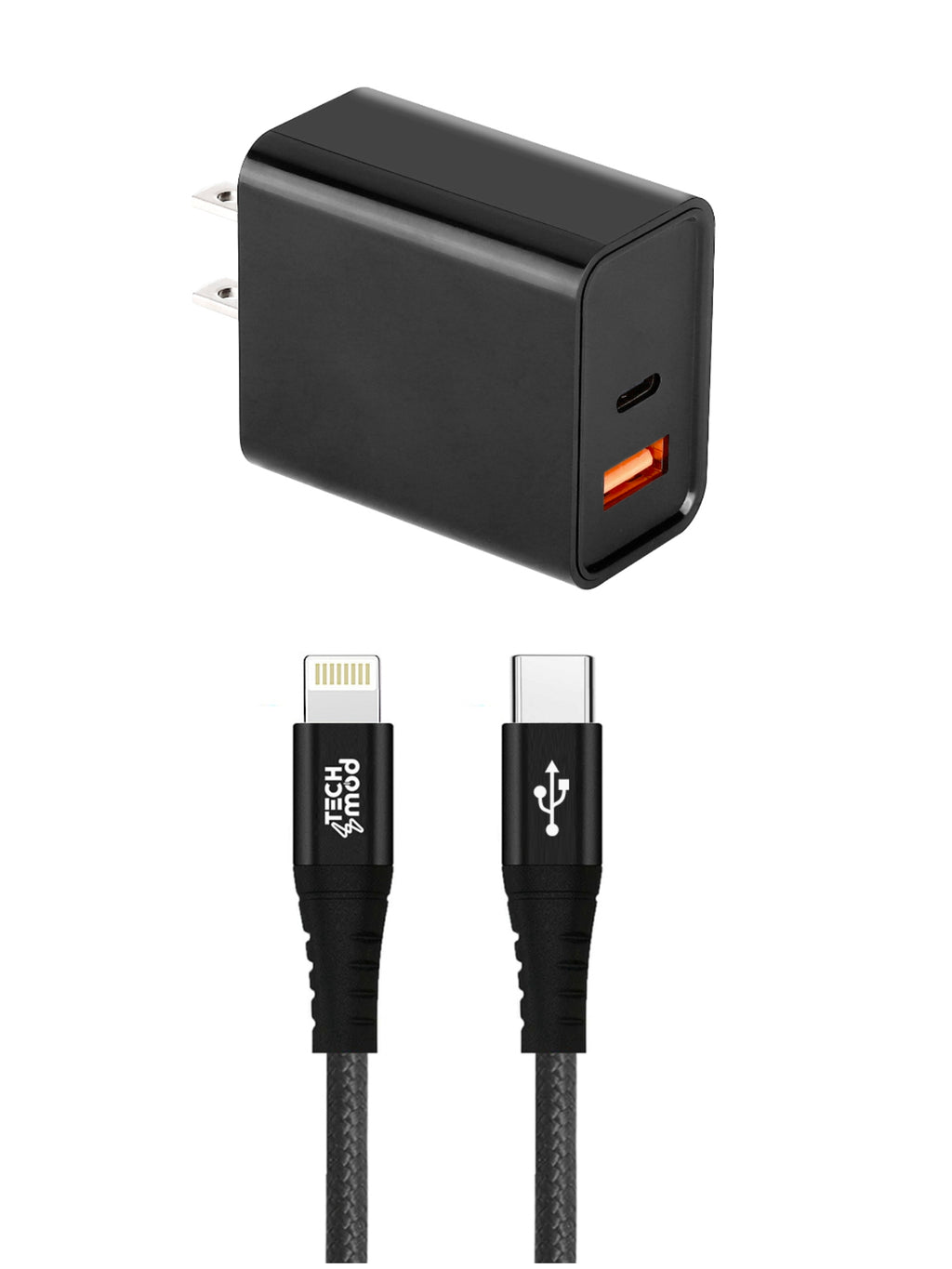 Bundle 2-Port USB Wall Charger with Iphone Cable