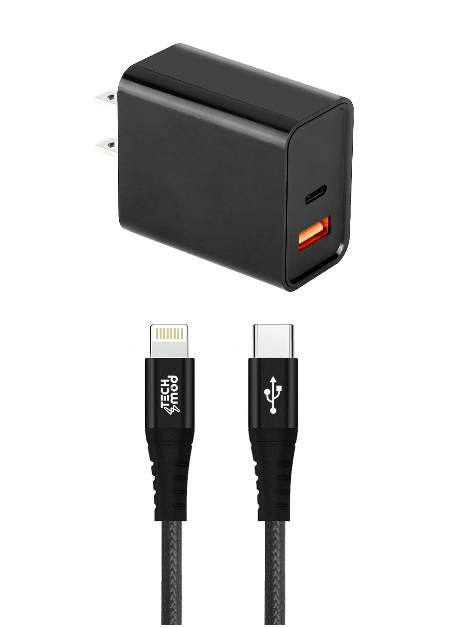 Bundle 2-Port USB Wall Charger with Iphone Cable