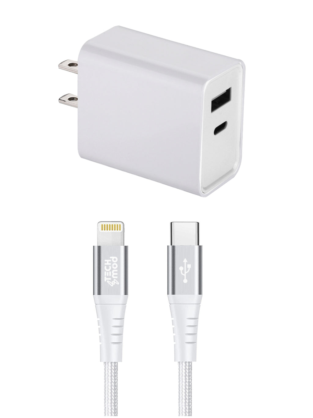 Bundle 2-Port USB Wall Charger with Iphone Cable