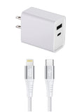 Tech Mod Bundle 2-Port PD 20W USB-C Wall Charger with USB-C to Lightning Cable
