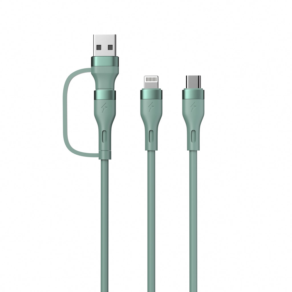 LAX Linear 4-in-1 USB-A/C to USB-C/Iphone Cable – 6ft