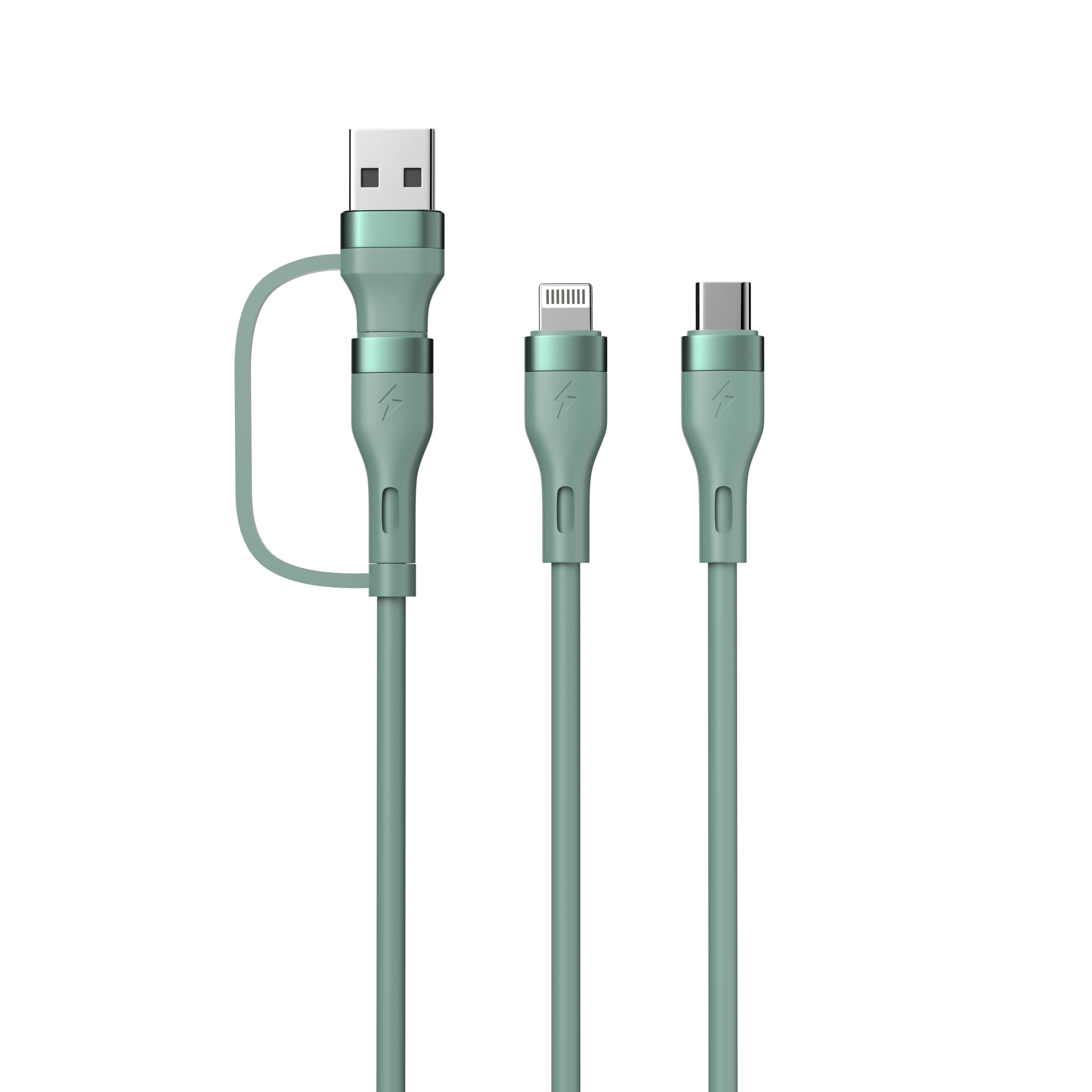 LAX Linear 4-in-1 USB-A/C to USB-C/Iphone Cable – 6ft
