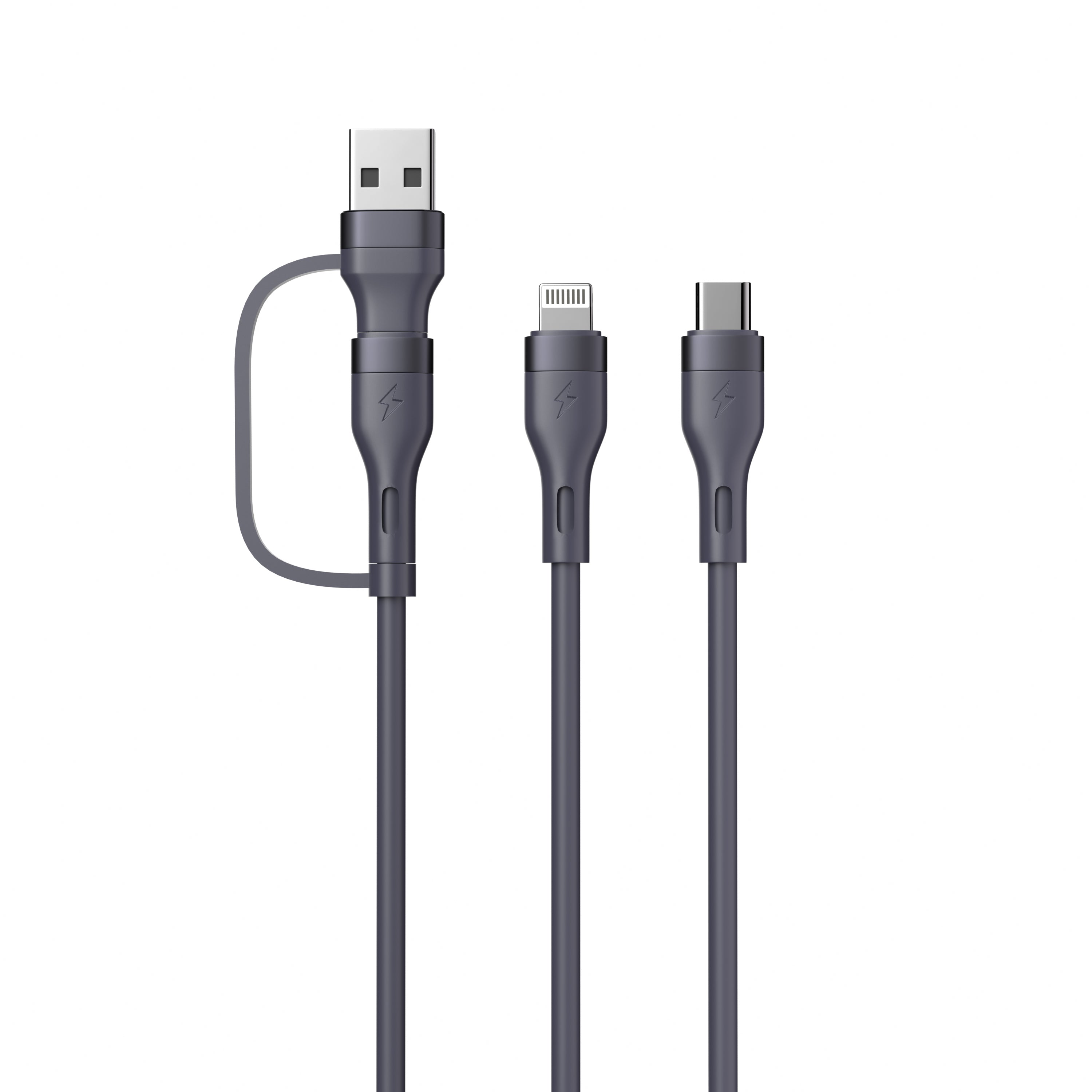 LAX Linear 4-in-1 USB-A/C to USB-C/Iphone Cable – 6ft