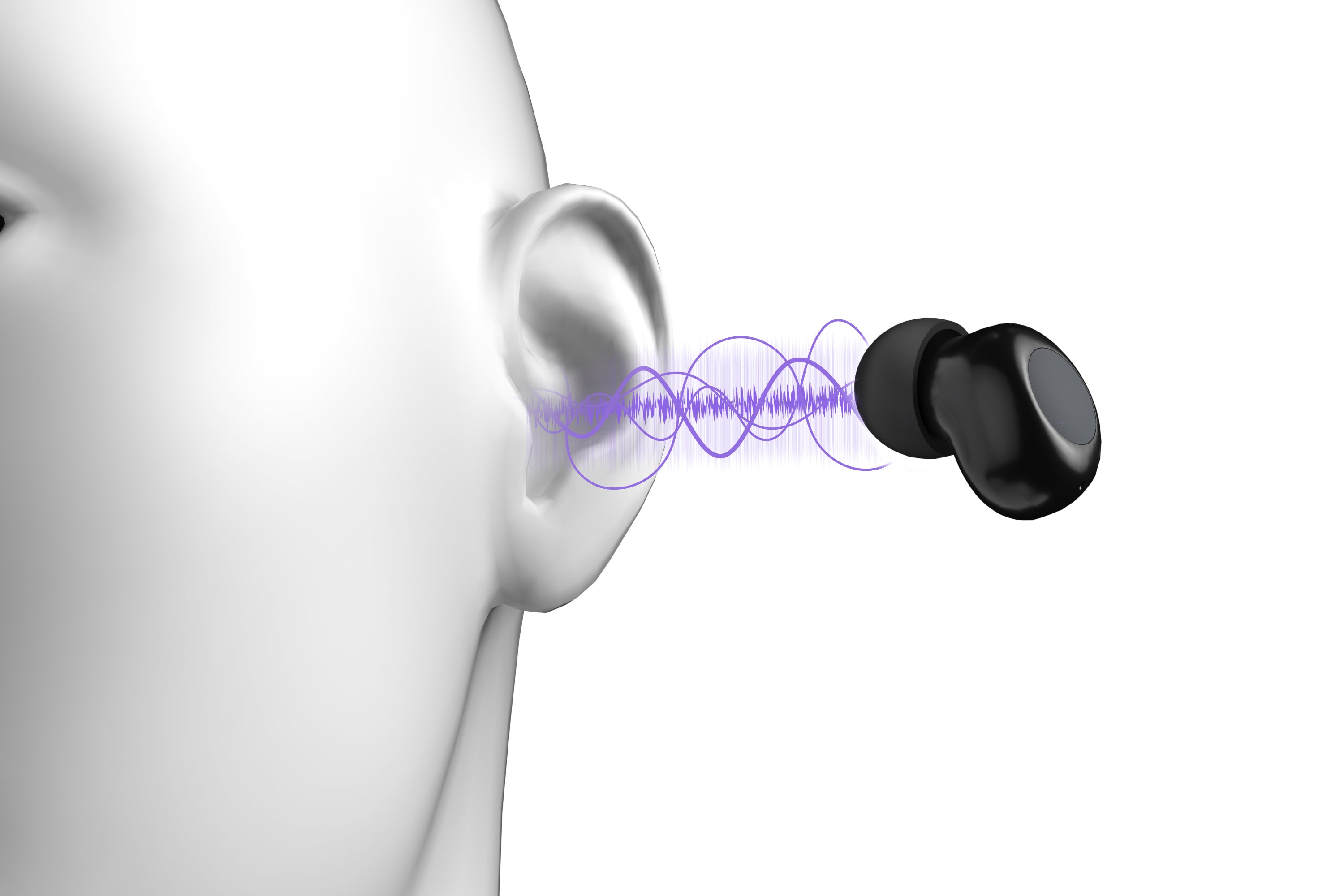 True Wireless Bluetooth Earbuds – Black & white