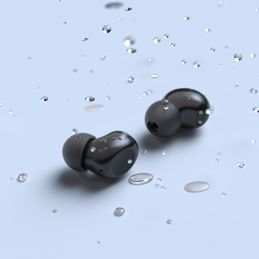 True Wireless Bluetooth Earbuds – Black & white