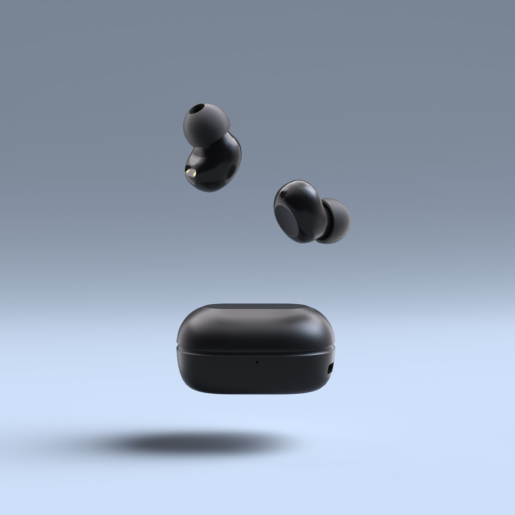 True Wireless Bluetooth Earbuds – Black & white