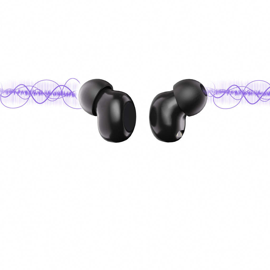 True Wireless Bluetooth Earbuds – Black & white