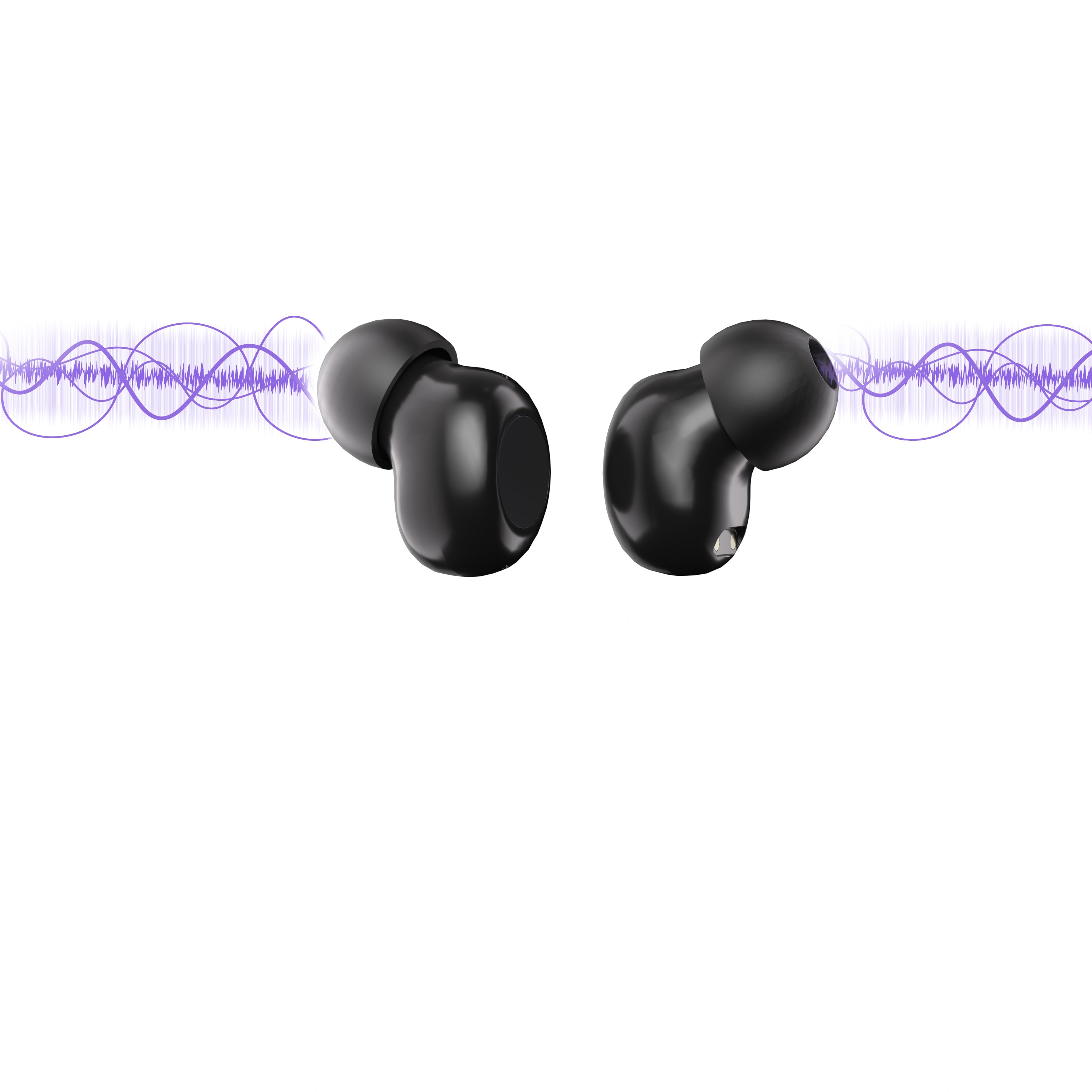 True Wireless Bluetooth Earbuds – Black & white
