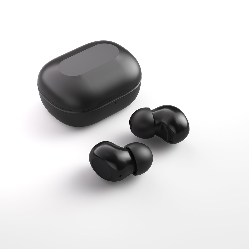 True Wireless Bluetooth Earbuds – Black & white