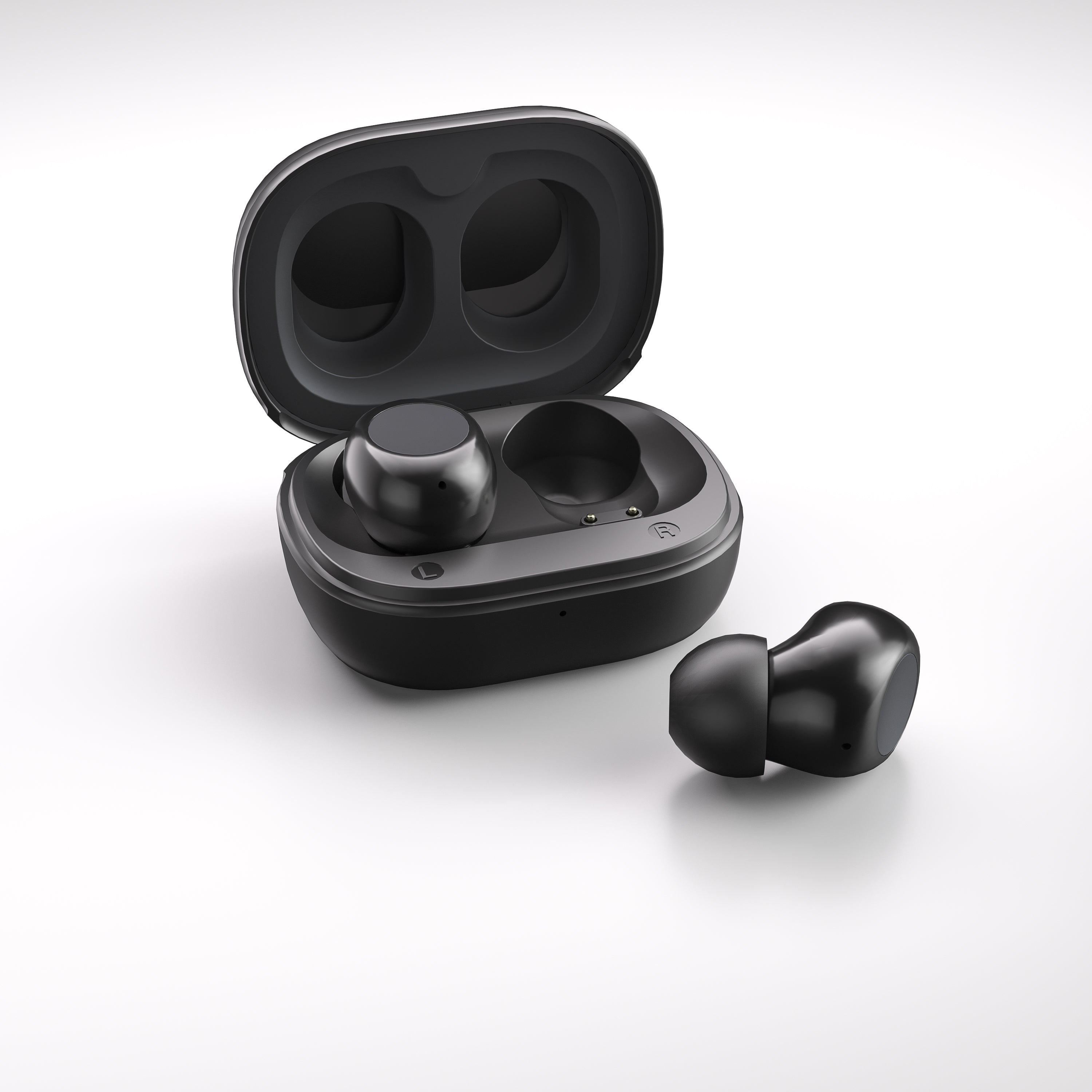 True Wireless Bluetooth Earbuds – Black & white
