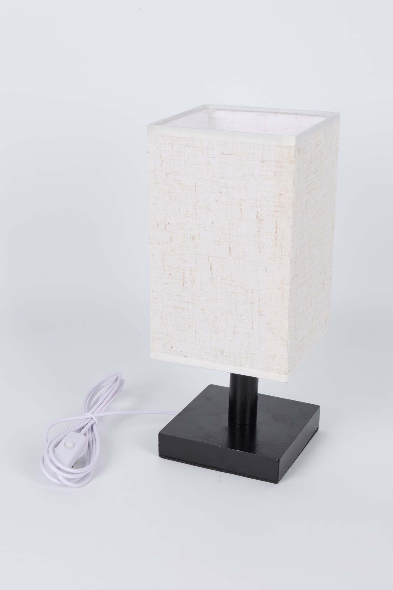 2-Pack LED Lamp - Fabric Square Shade - Black