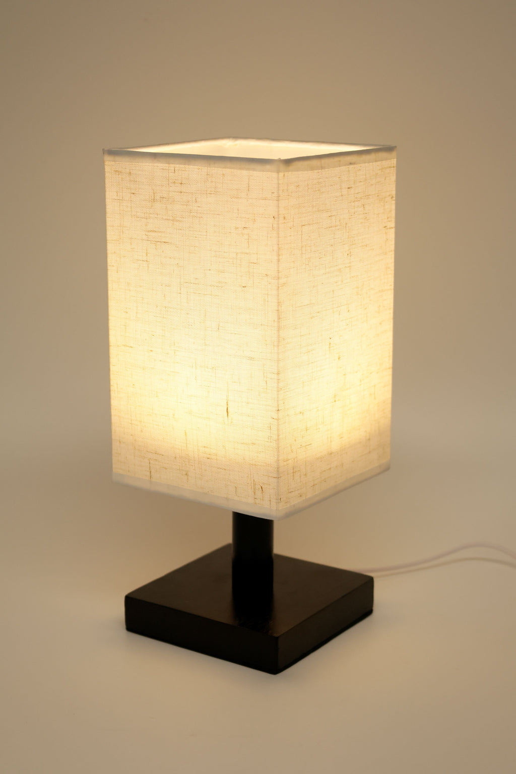 2-Pack LED Lamp - Fabric Square Shade - Black