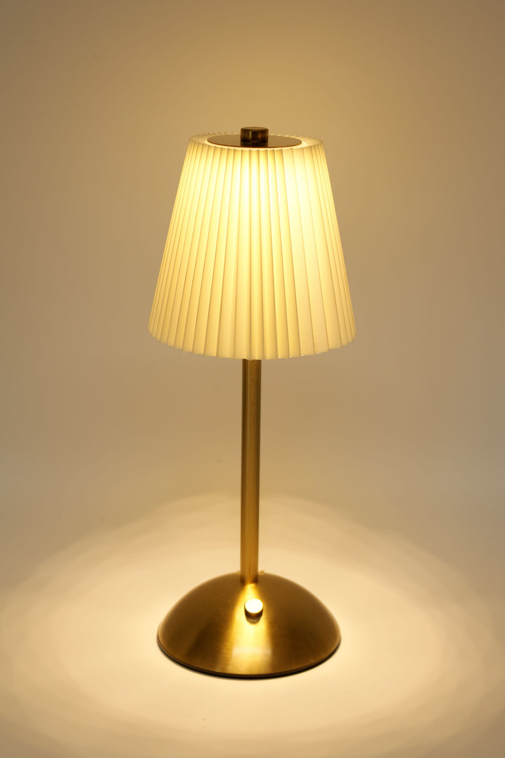 2-Pack LED Lamps - Pleated Fabric - Gold