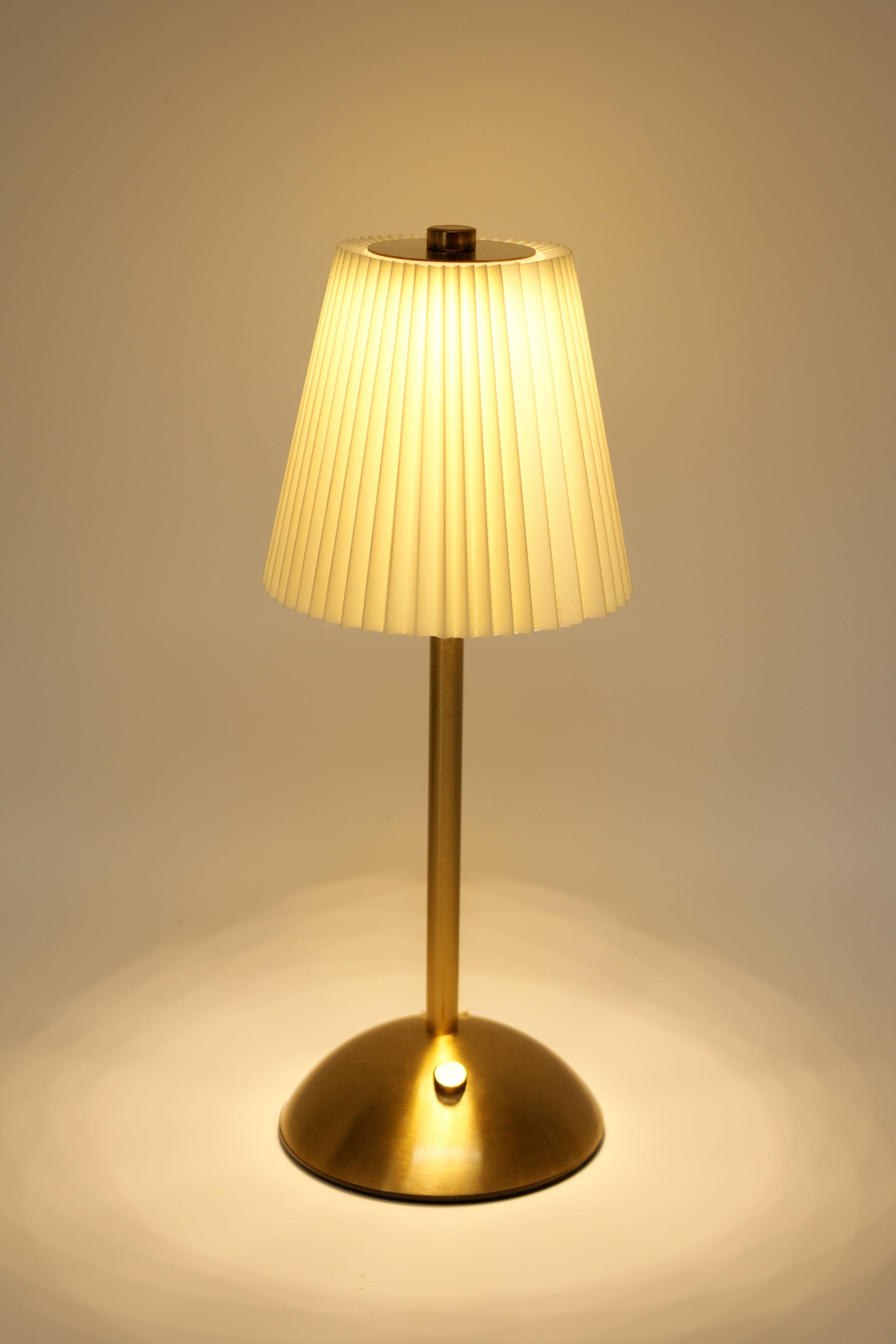 2-Pack LED Lamps - Pleated Fabric - Gold