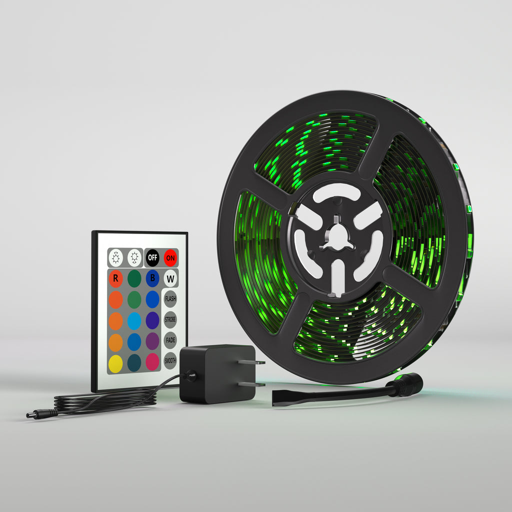 LAX Smart Home Sound Activated Multi-Color LED Light Strip with Remote - 100 Feet