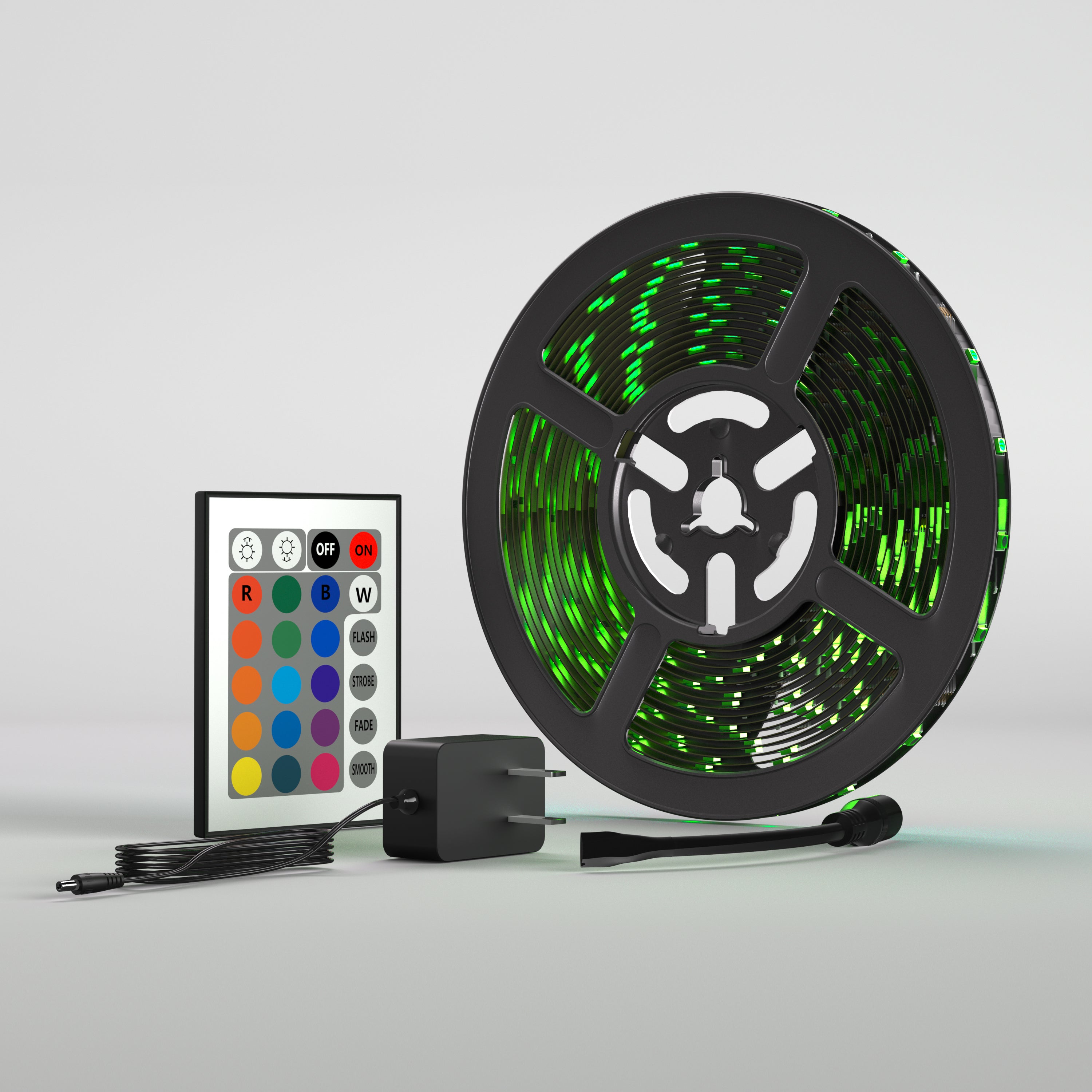 LAX Smart Home Sound Activated Multi-Color LED Light Strip with Remote - 100 Feet