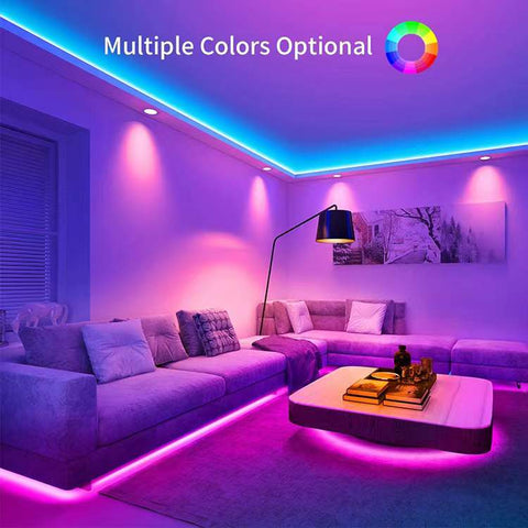 Smart Home Sound Activated Multi-Color LED Light Strip with Remote - 20 Feet