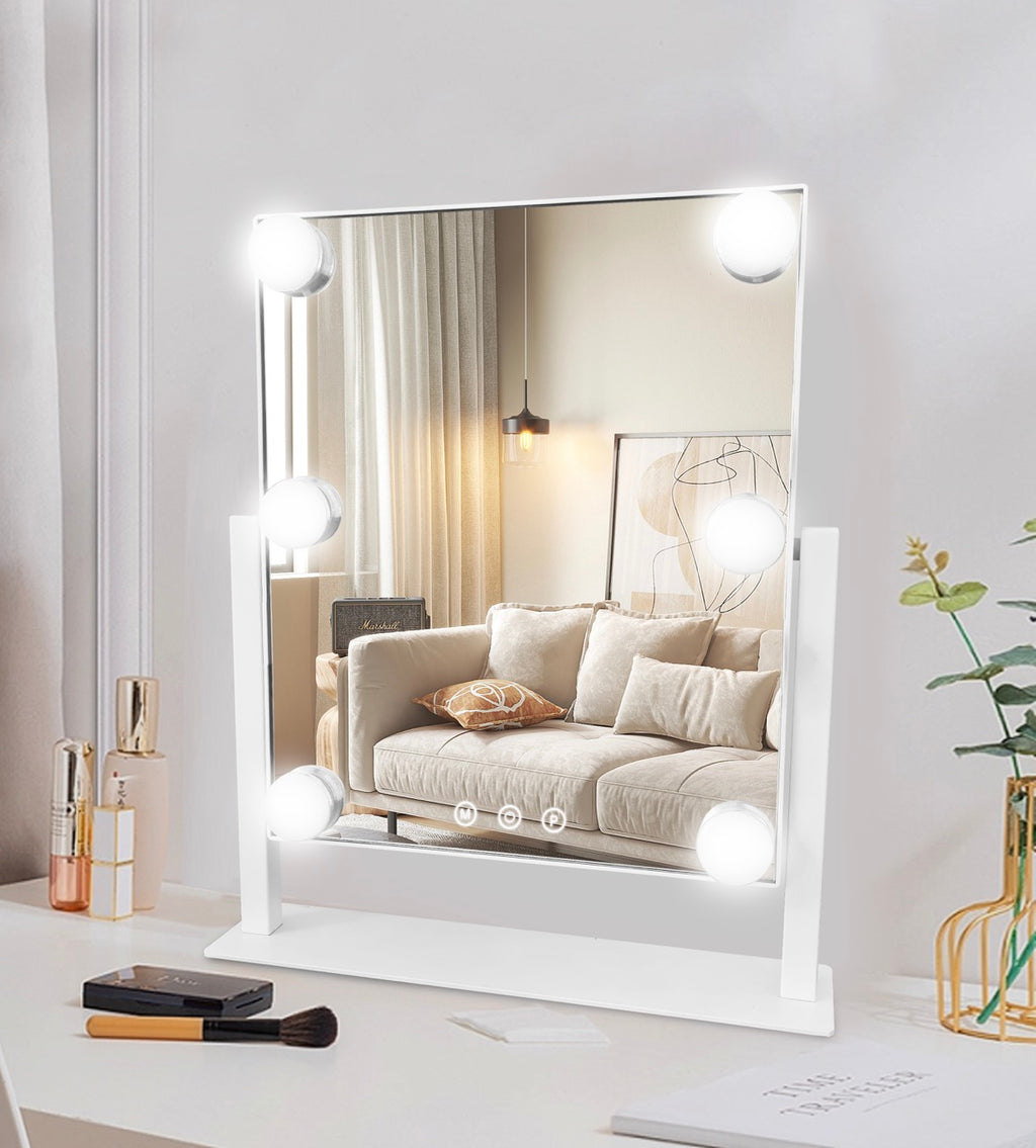 Slim LED Touch Mirror – Adjustable Brightness | Multi-White Light | Rechargeable