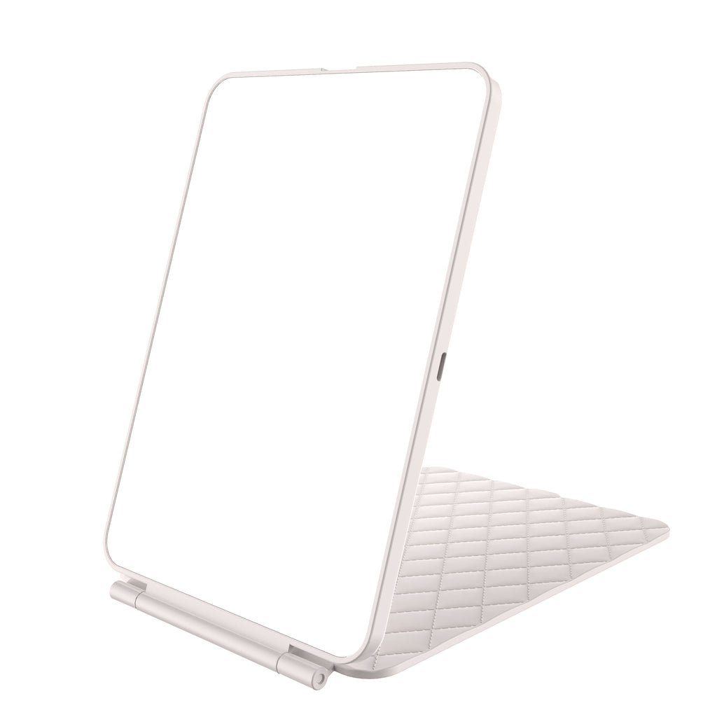 Rechargeable Foldable LED Vanity Travel Mirror – Touch Dimming, 3 Colour Lights