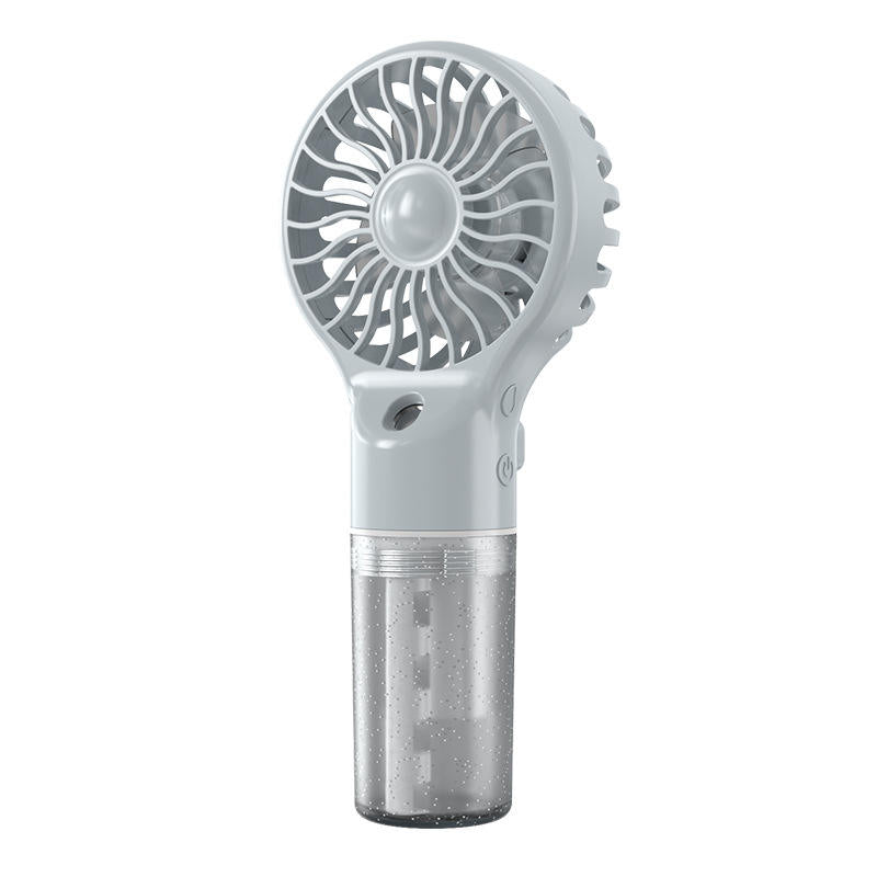 Handheld Mist Fan, Portable USB Rechargeable Personal Cooling Fan with Water Mist Spray, One-Button Operation, Lightweight Mini Fan for Beach, Travel, Camping, Outdoor & Office