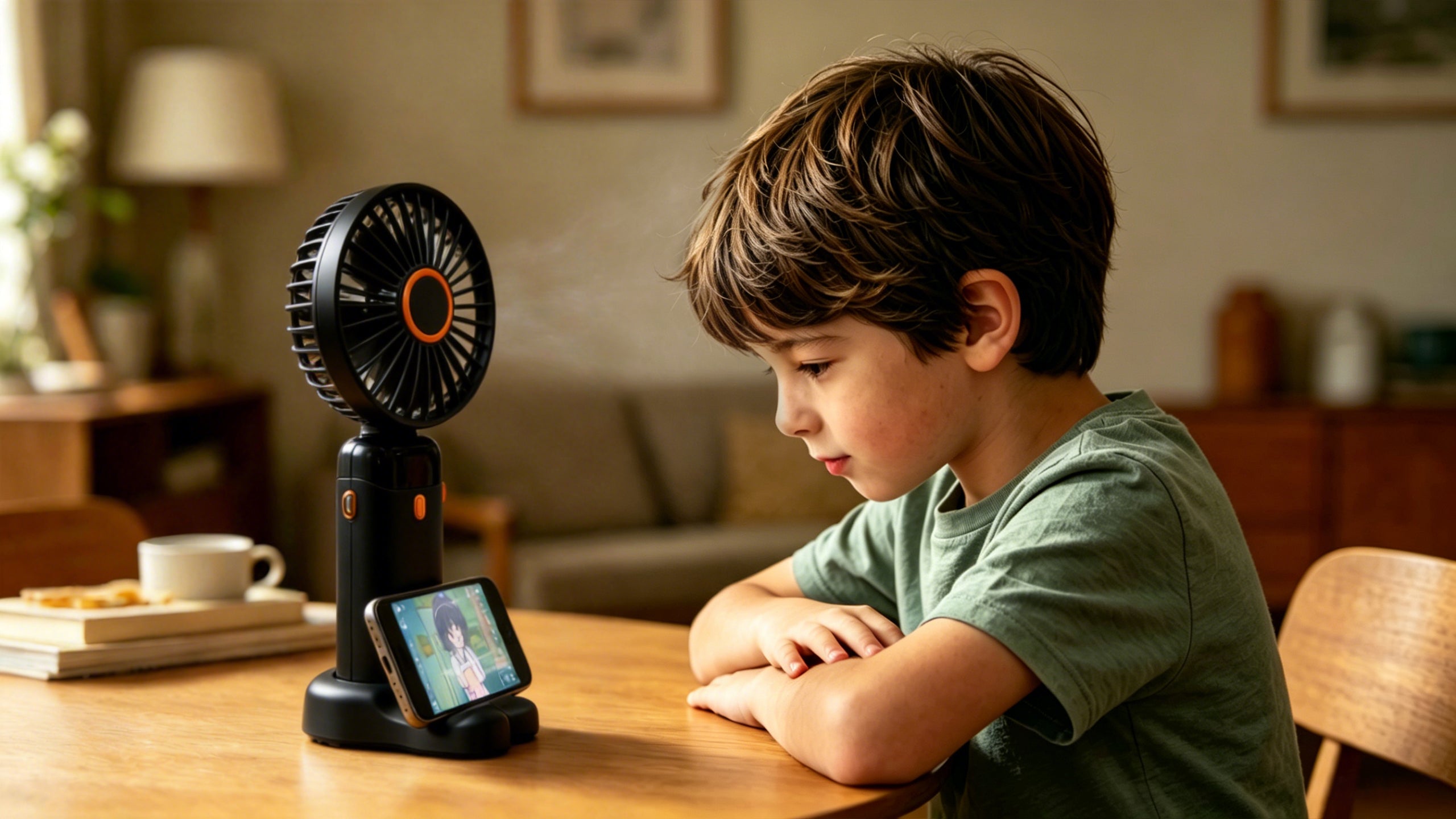 Portable Handheld Fan with Phone Holder – 2 Pack Black