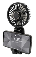 Portable Handheld Fan with Phone Holder – 2 Pack Black