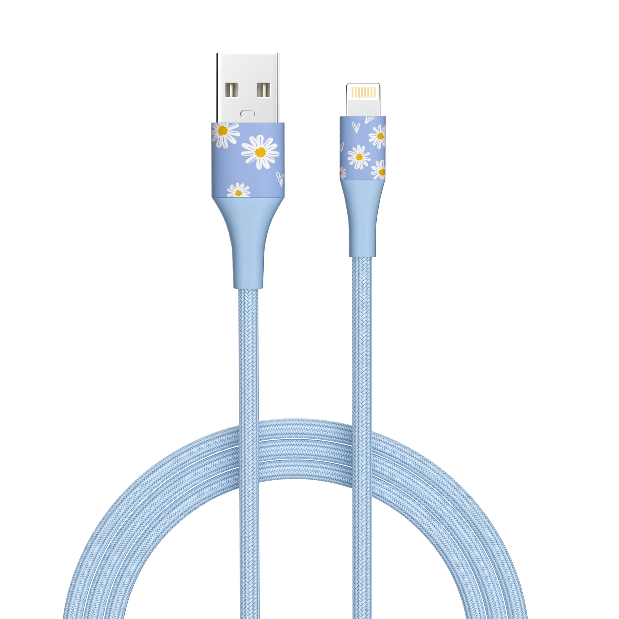 2-Pack Apple MFi Certified Braided Nylon USB to Iphone Cable 4 Feet Floral Bouquet