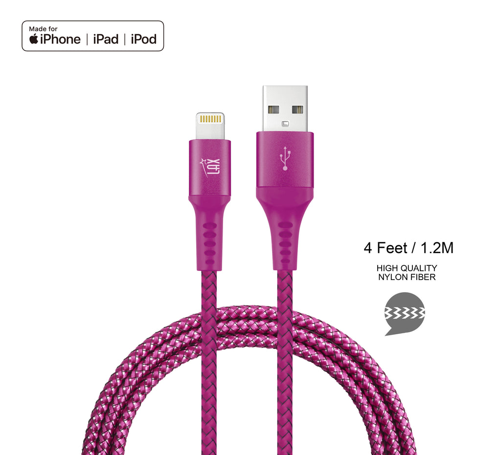 LAX Apple MFi Certified Iphone to USB Cable 4ft