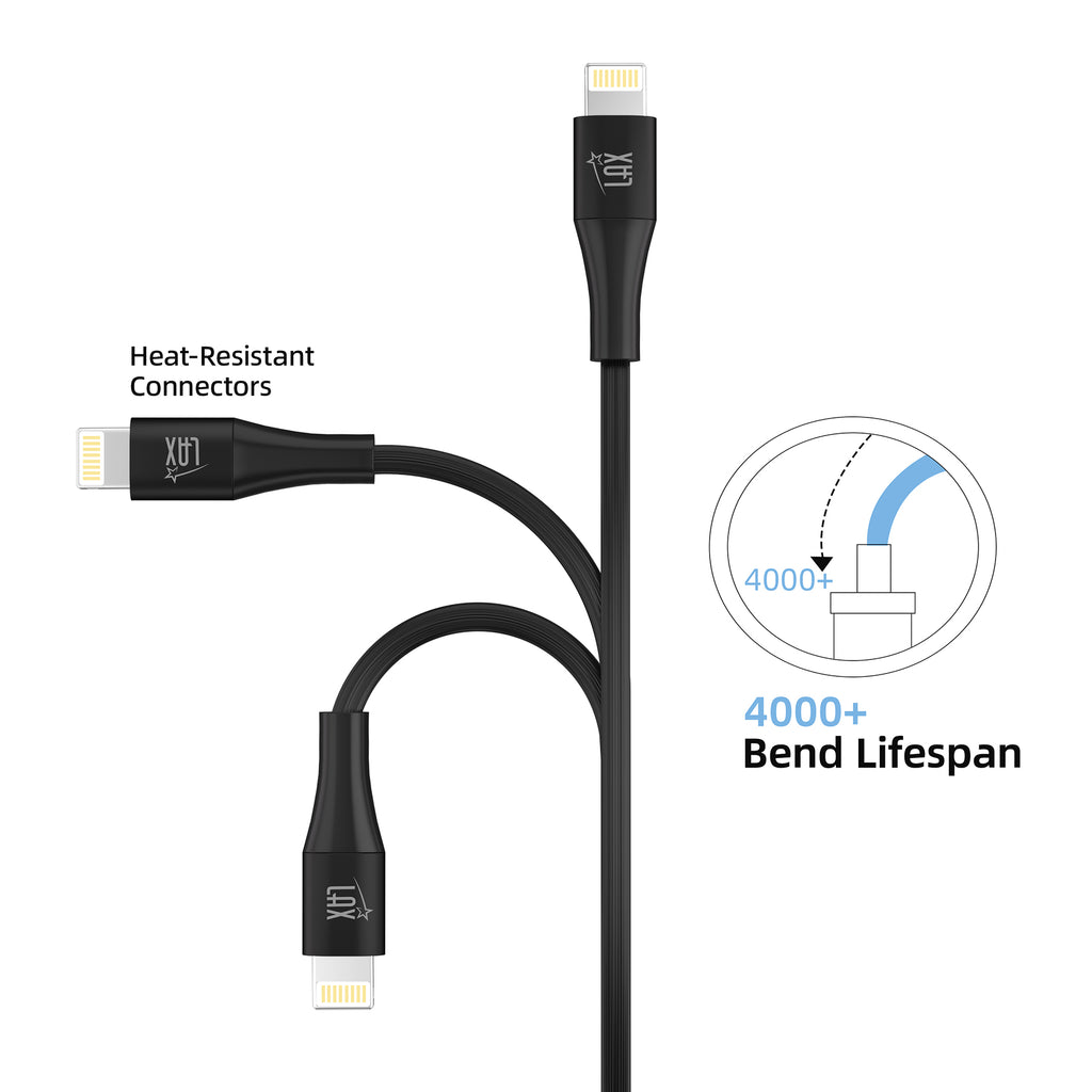LAX Apple Fast Charging MFi Linear Iphone Cables 4 Feet and 10 Feet