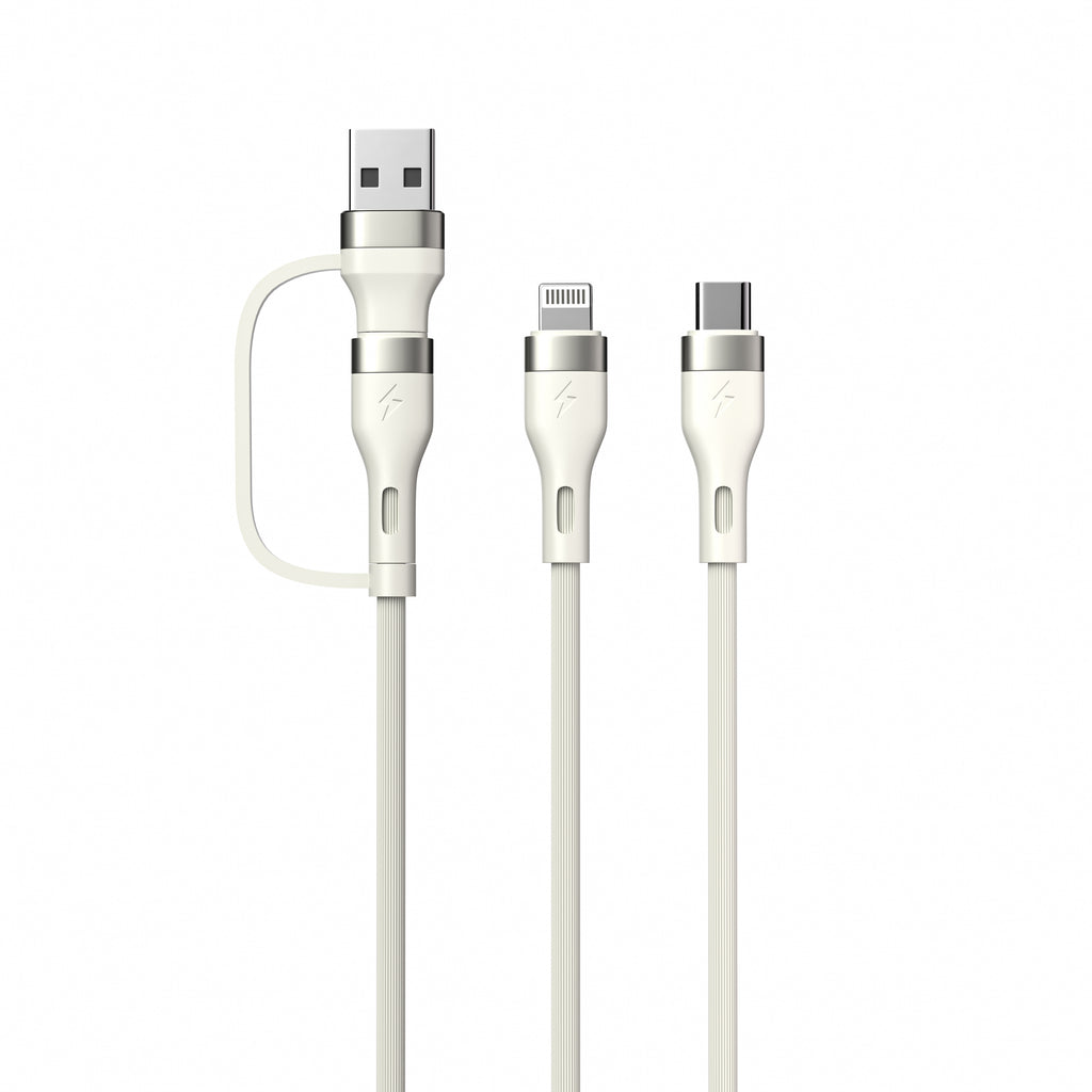 LAX Linear 4-in-1 USB-A/C to USB-C/Iphone Cable – 6ft