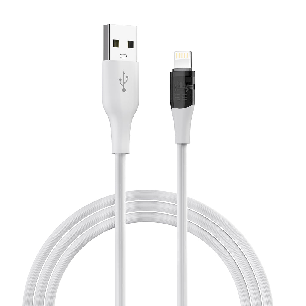 LAX Apple MFi Iphone Cables 4 Feet Clear Connectors Linear White