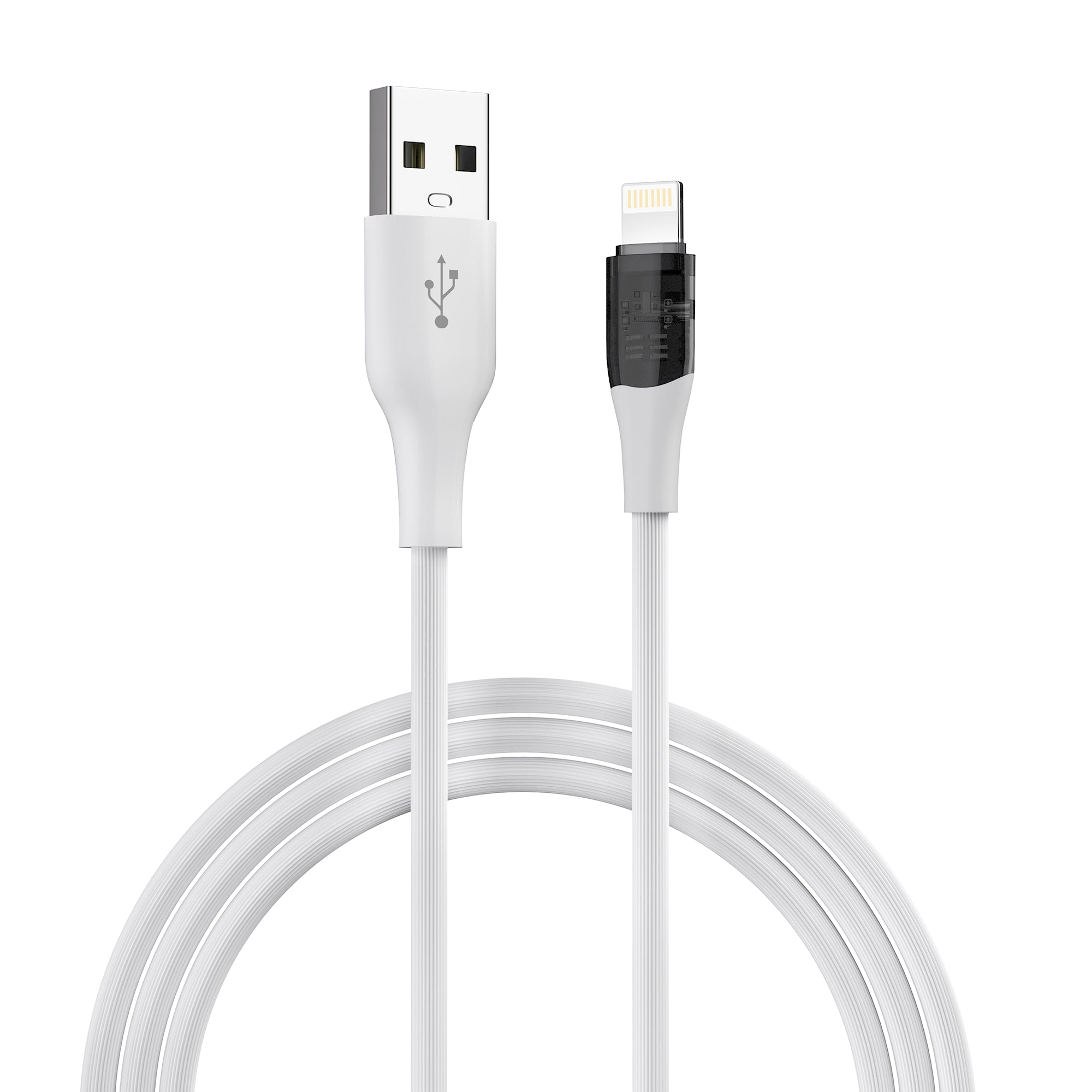 LAX Apple MFi Iphone Cables 4 Feet Clear Connectors Linear White