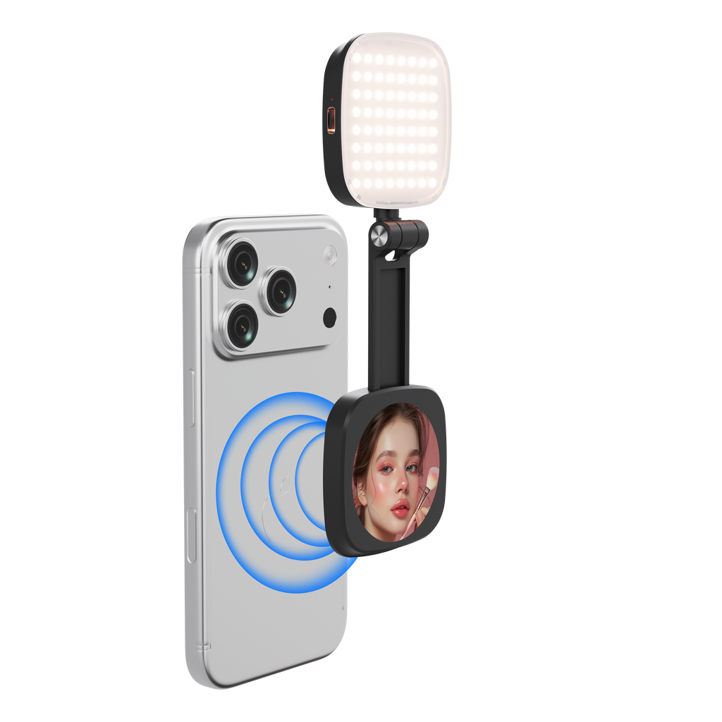 LAX Magnetic Vlogging Kit | 4-in-1 LED Light & Mic Hub