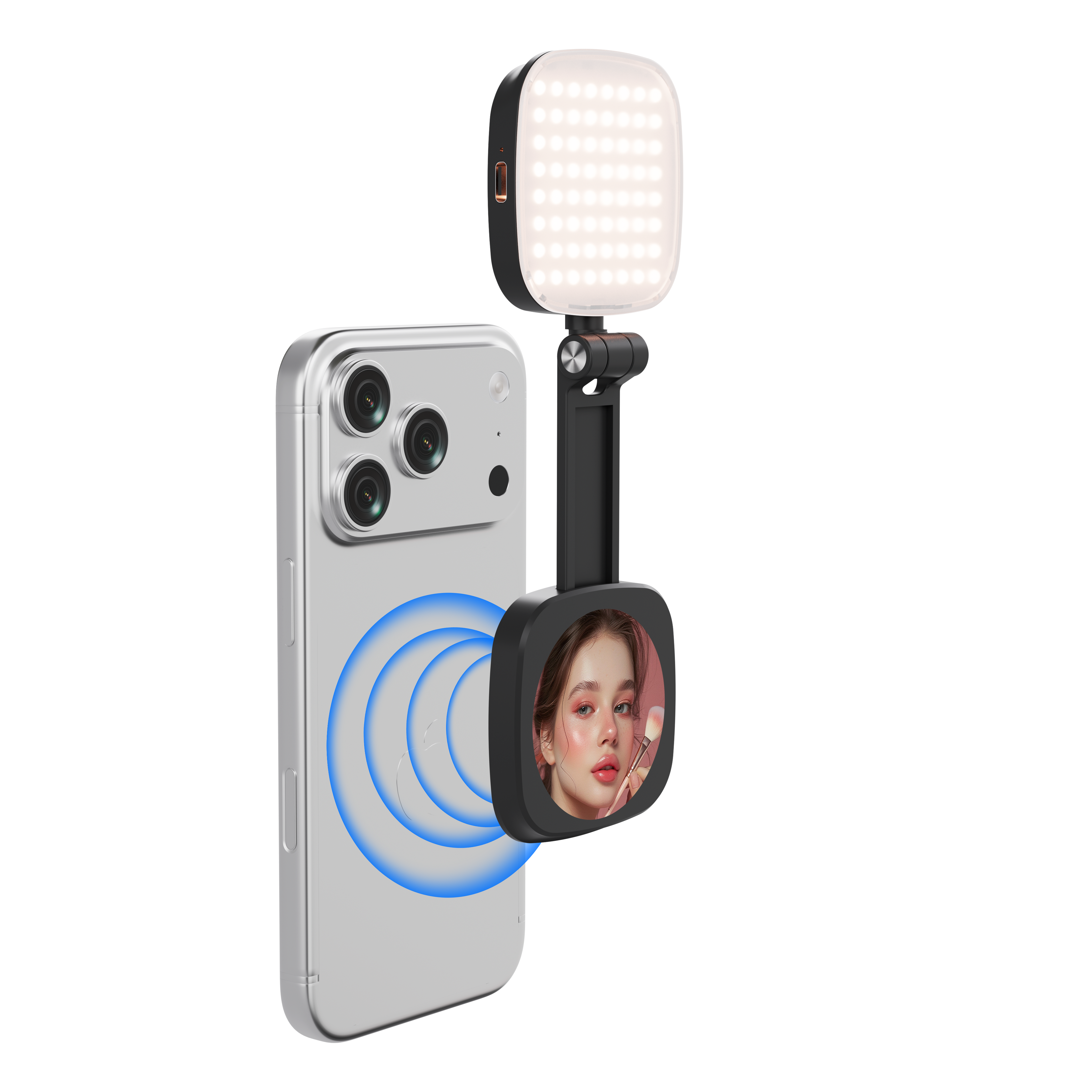 LAX Magnetic Vlogging Kit | 4-in-1 LED Light & Mic Hub