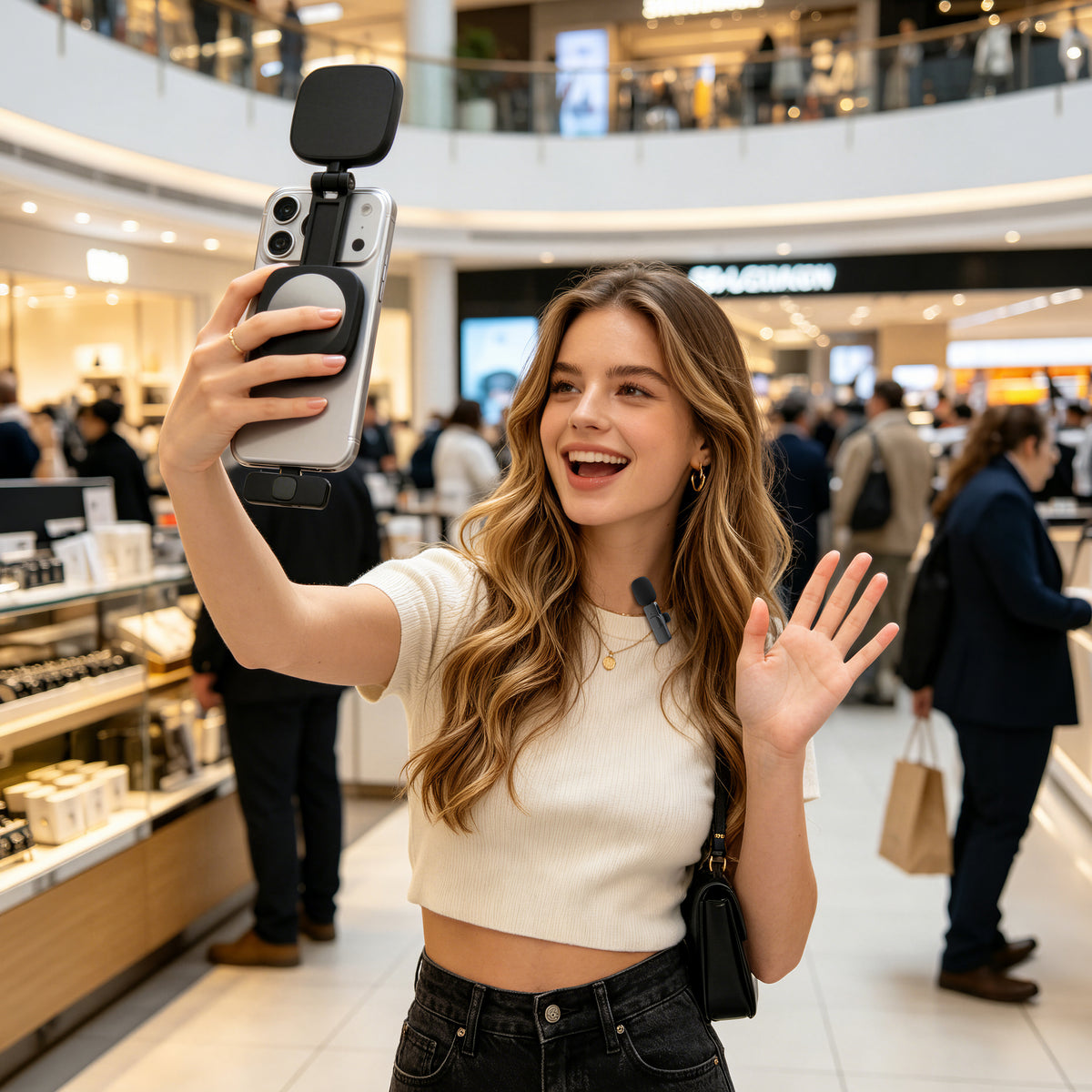 LAX Magnetic Vlogging Kit | 4-in-1 LED Light & Mic Hub